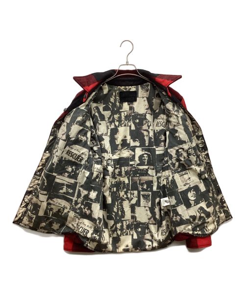 JACKROSE（ジャックローズ）JACKROSE (ジャックローズ) シャツジャケット ブラック×レッド サイズ:XLの古着・服飾アイテム