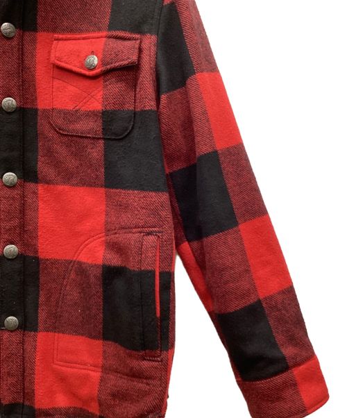 JACKROSE（ジャックローズ）JACKROSE (ジャックローズ) シャツジャケット ブラック×レッド サイズ:XLの古着・服飾アイテム