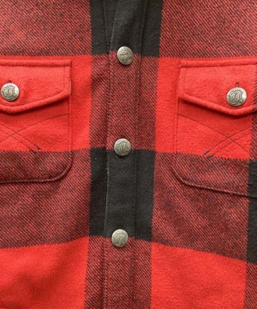 JACKROSE（ジャックローズ）JACKROSE (ジャックローズ) シャツジャケット ブラック×レッド サイズ:XLの古着・服飾アイテム