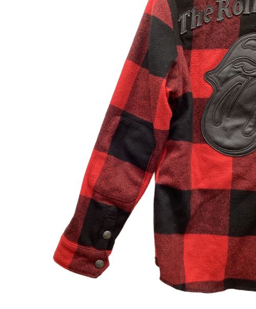 JACKROSE（ジャックローズ）JACKROSE (ジャックローズ) シャツジャケット ブラック×レッド サイズ:XLの古着・服飾アイテム