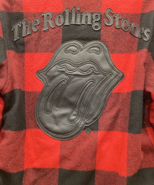 JACKROSE（ジャックローズ）JACKROSE (ジャックローズ) シャツジャケット ブラック×レッド サイズ:XLの古着・服飾アイテム