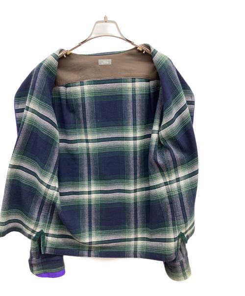 kolor/BEACON（カラービーコン）kolor/BEACON (カラービーコン) 長袖シャツ ネイビー×グリーン サイズ:Mの古着・服飾アイテム