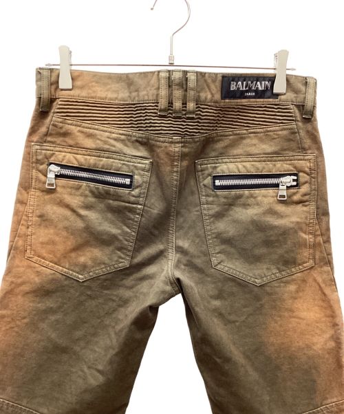 BALMAIN（バルマン）BALMAIN (バルマン) バイカーパンツ ベージュ サイズ: 73.5cmの古着・服飾アイテム