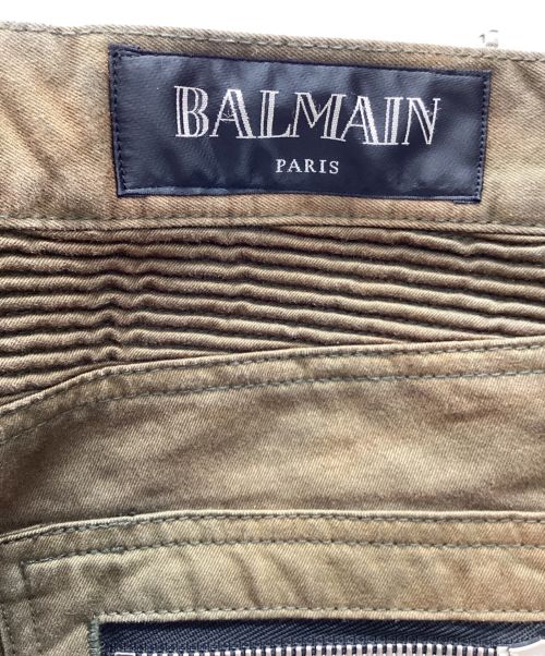BALMAIN（バルマン）BALMAIN (バルマン) バイカーパンツ ベージュ サイズ: 73.5cmの古着・服飾アイテム