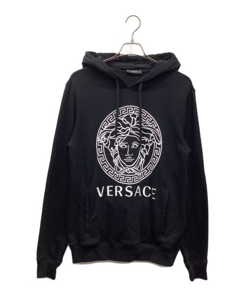 VERSACE（ヴェルサーチェ）VERSACE (ヴェルサーチ) プルオーバーパーカー ブラック サイズ:Sの古着・服飾アイテム
