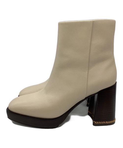 TORY BURCH（トリーバーチ）TORY BURCH (トリーバーチ) ショートブーツ アイボリー サイズ:24の古着・服飾アイテム