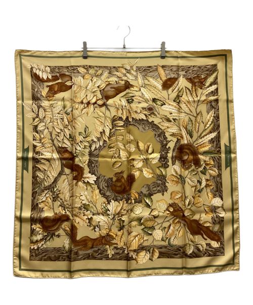 HERMES（エルメス）HERMES (エルメス) シルクスカーフ/カレ90 CASSE NOISETTE くるみ割り ベージュの古着・服飾アイテム