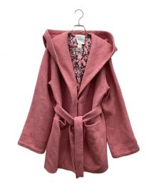 patou（パトゥ）の古着「コットンブレンドブークレ ベルト付きドレスコート」｜ピンク