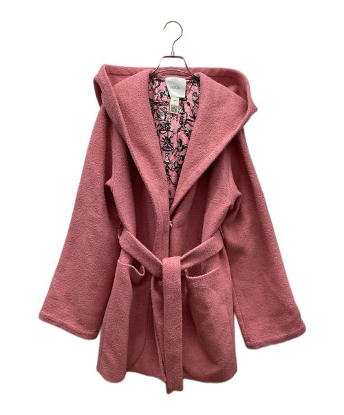 patou（パトゥ）patou (パトゥ) コットンブレンドブークレ ベルト付きドレスコート ピンク サイズ: XSの古着・服飾アイテム