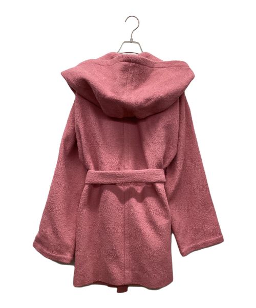 patou（パトゥ）patou (パトゥ) コットンブレンドブークレ ベルト付きドレスコート ピンク サイズ: XSの古着・服飾アイテム