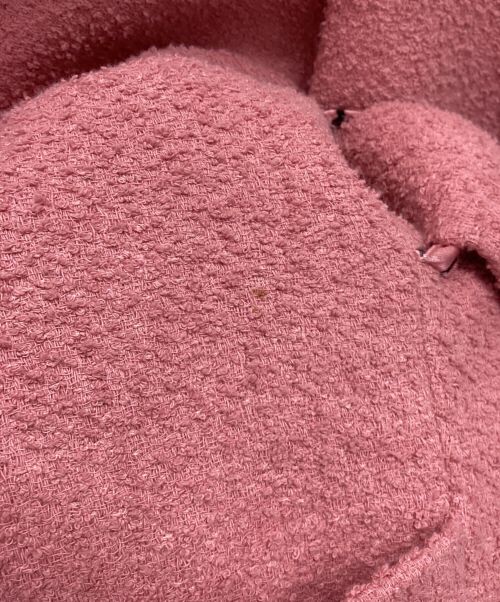 patou（パトゥ）patou (パトゥ) コットンブレンドブークレ ベルト付きドレスコート ピンク サイズ: XSの古着・服飾アイテム