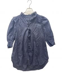 IENA（イエナ）の古着「コットンシュリンクハーフスリーブブラウス」｜ネイビー