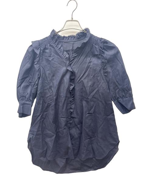 IENA（イエナ）IENA (イエナ) コットンシュリンクハーフスリーブブラウス ネイビー サイズ:Freeの古着・服飾アイテム