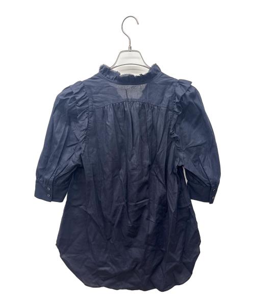 IENA（イエナ）IENA (イエナ) コットンシュリンクハーフスリーブブラウス ネイビー サイズ:Freeの古着・服飾アイテム