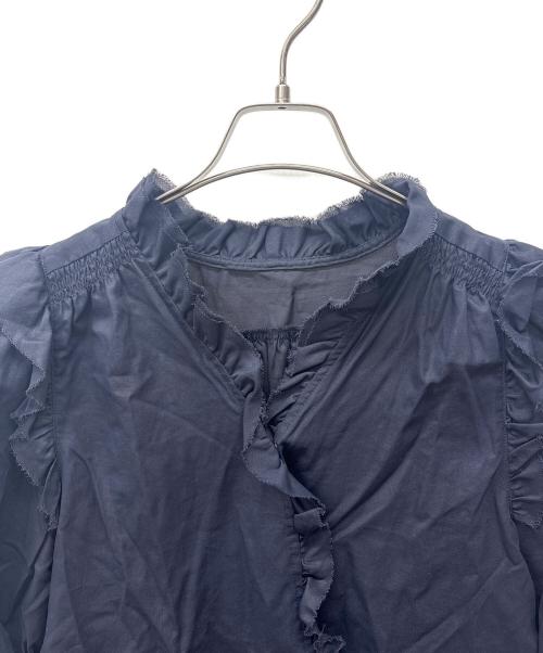 IENA（イエナ）IENA (イエナ) コットンシュリンクハーフスリーブブラウス ネイビー サイズ:Freeの古着・服飾アイテム