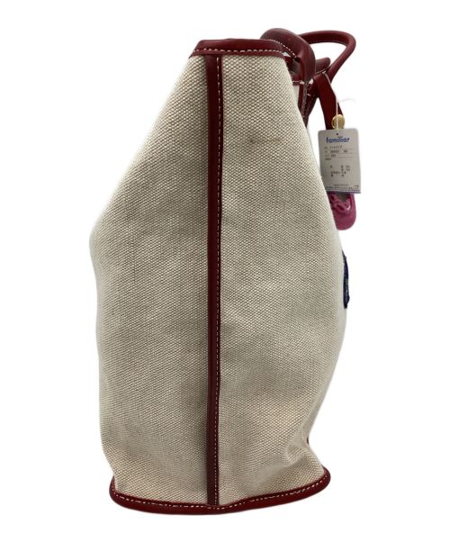 familiar（ファミリア）familiar (ファミリア) トートバッグ ベージュ×レッドの古着・服飾アイテム