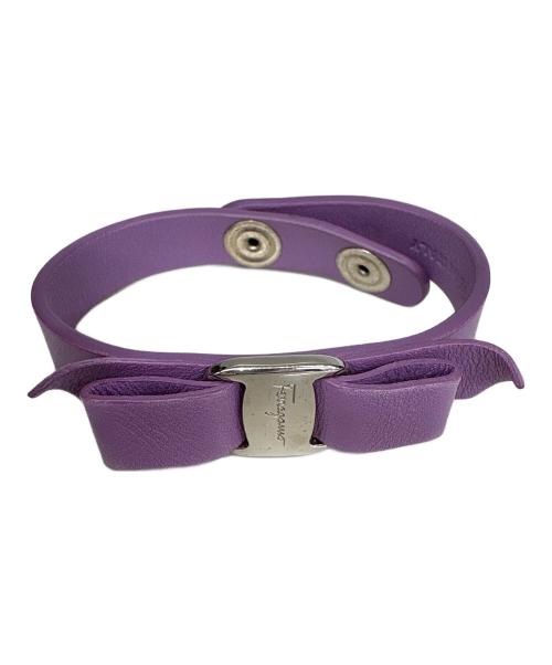 Salvatore Ferragamo（サルヴァトーレ フェラガモ）Salvatore Ferragamo (サルヴァトーレ フェラガモ) リボンブレスレット パープルの古着・服飾アイテム