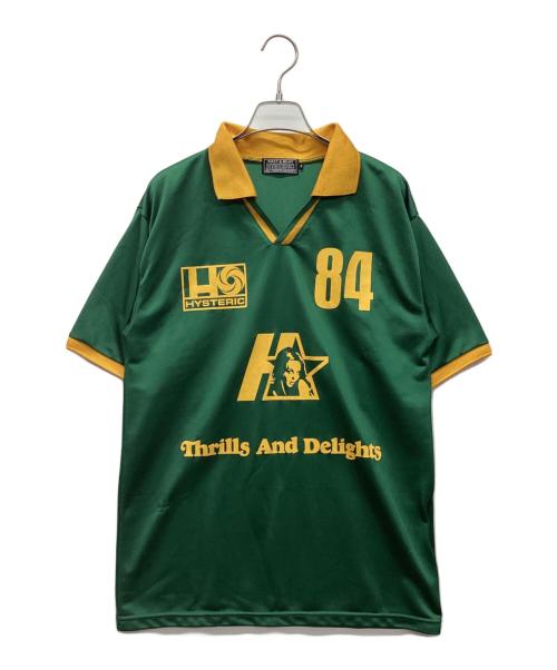 hysteric（ヒステリック）hysteric (ヒステリック) サッカーユニフォーム風シャツ イエロー×グリーン サイズ:Sの古着・服飾アイテム