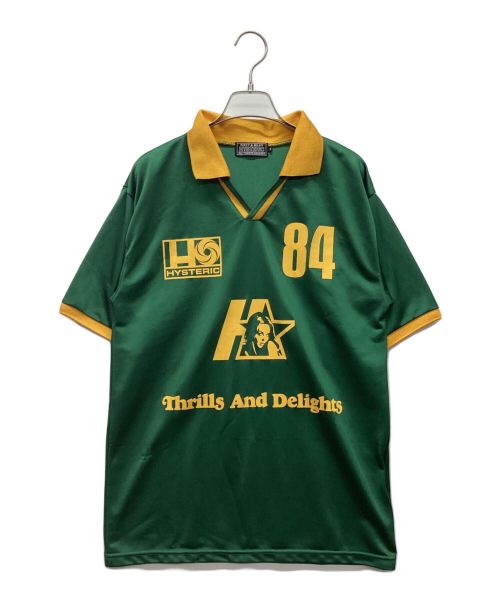 hysteric（ヒステリック）hysteric (ヒステリック) サッカーユニフォーム風シャツ イエロー×グリーン サイズ:Sの古着・服飾アイテム