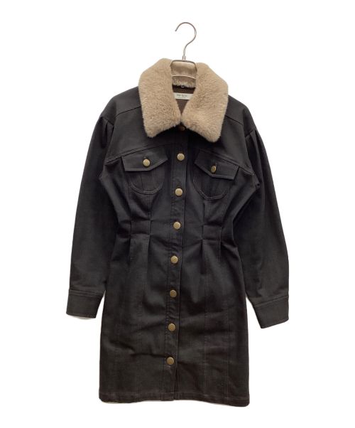 HER LIP TO（ハーリップトゥ）HER LIP TO (ハーリップトゥ) ファー付きコート ブラック サイズ:Sの古着・服飾アイテム