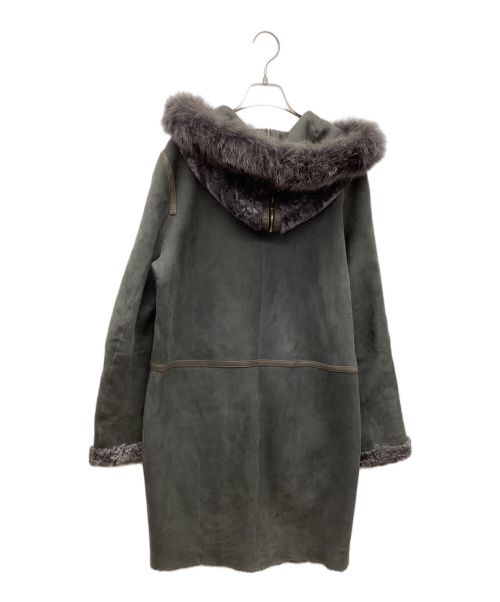 yves salomon（イヴサロモン）yves salomon (イヴサロモン) ラムレザーコート グレー サイズ:Mの古着・服飾アイテム