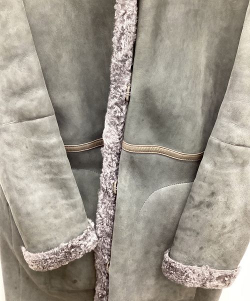 yves salomon（イヴサロモン）yves salomon (イヴサロモン) ラムレザーコート グレー サイズ:Mの古着・服飾アイテム