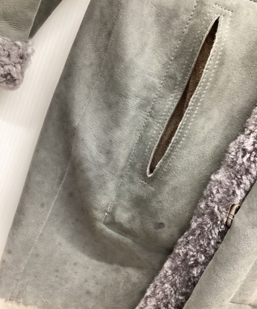 yves salomon（イヴサロモン）yves salomon (イヴサロモン) ラムレザーコート グレー サイズ:Mの古着・服飾アイテム