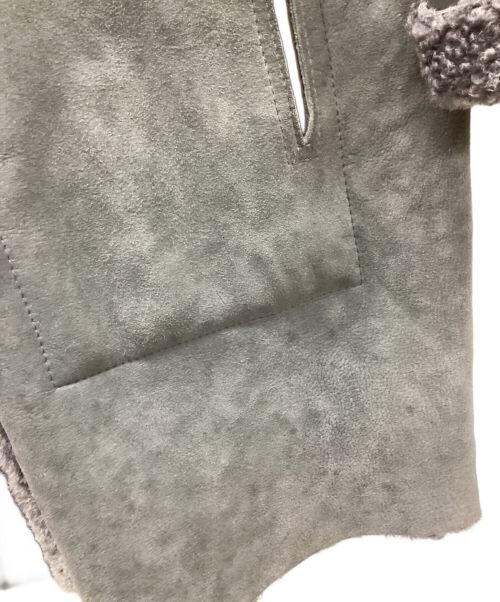 yves salomon（イヴサロモン）yves salomon (イヴサロモン) ラムレザーコート グレー サイズ:Mの古着・服飾アイテム