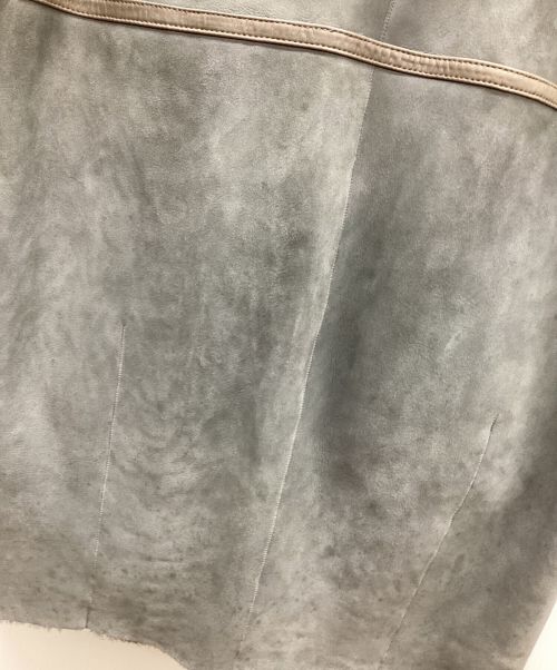 yves salomon（イヴサロモン）yves salomon (イヴサロモン) ラムレザーコート グレー サイズ:Mの古着・服飾アイテム