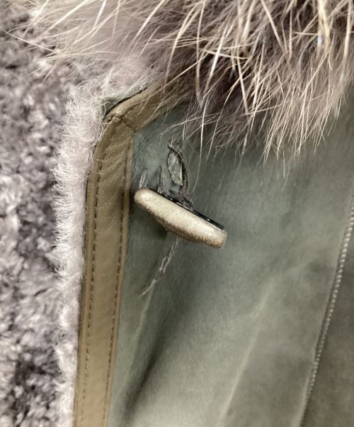 yves salomon（イヴサロモン）yves salomon (イヴサロモン) ラムレザーコート グレー サイズ:Mの古着・服飾アイテム