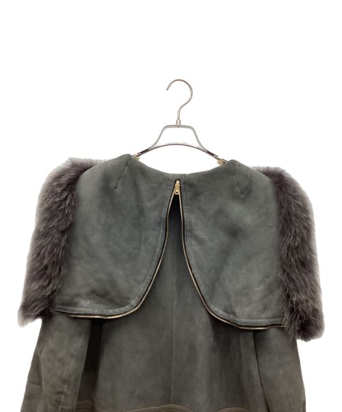 yves salomon（イヴサロモン）yves salomon (イヴサロモン) ラムレザーコート グレー サイズ:Mの古着・服飾アイテム