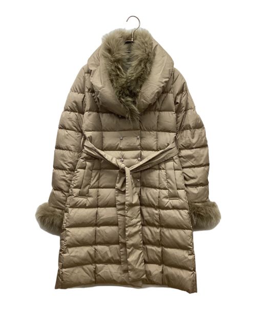 Austin Reed（オースチン リード）Austin Reed (オースチン リード) フォックスファーダウンコート ベージュ サイズ:Mの古着・服飾アイテム