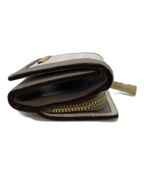 MICHAEL KORS（マイケル・コース）MICHAEL KORS (マイケルコース) コンパクトウォレット ホワイト×グレーの古着・服飾アイテム