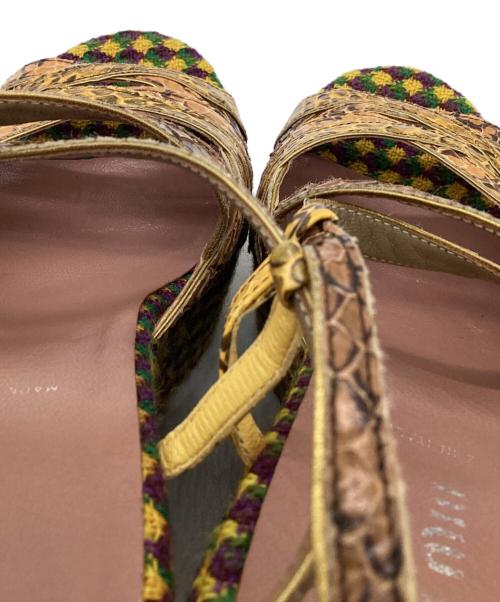 MIU MIU（ミュウミュウ）MIU MIU (ミュウミュウ) ウェッジソールサンダル イエロー サイズ:22.5の古着・服飾アイテム