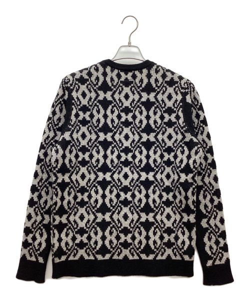 stussy（ステューシー）stussy (ステューシー) クルーネックニット ブラック×ホワイト サイズ:Sの古着・服飾アイテム