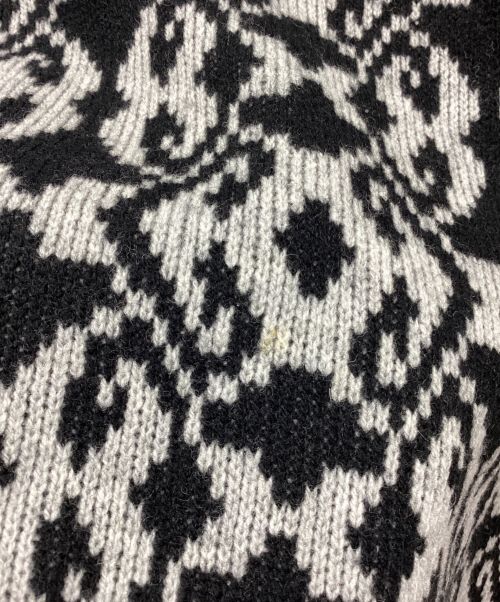 stussy（ステューシー）stussy (ステューシー) クルーネックニット ブラック×ホワイト サイズ:Sの古着・服飾アイテム