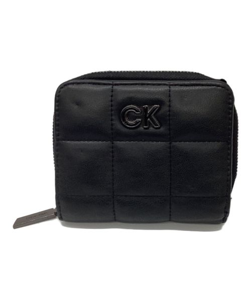 Calvin Klein（カルバンクライン）Calvin Klein (カルバンクライン) キルティング2つ折り財布 ブラックの古着・服飾アイテム