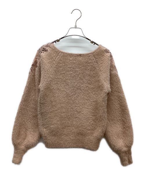 JILL STUART（ジルスチュアート）JILL STUART (ジルスチュアート) レースニット ピンク サイズ:Free 未使用品の古着・服飾アイテム