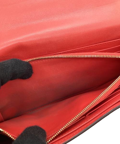 CELINE（セリーヌ）CELINE (セリーヌ) ラージフラップマルチファンクション ウォレット レッドの古着・服飾アイテム
