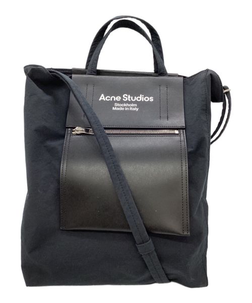 Acne studios（アクネ ストゥディオス）Acne studios (アクネ ストゥディオス) ペーパーナイロントートバッグ ブラックの古着・服飾アイテム