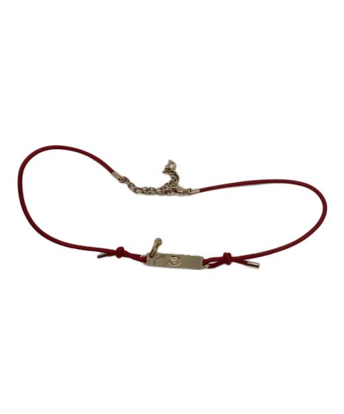 Christian Dior（クリスチャン ディオール）Christian Dior (クリスチャン ディオール) プレートカラーバンドチョーカー レッドの古着・服飾アイテム