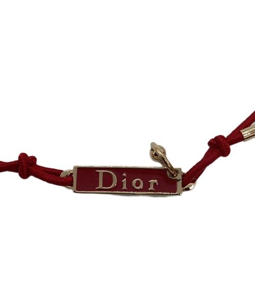 Christian Dior（クリスチャン ディオール）Christian Dior (クリスチャン ディオール) プレートカラーバンドチョーカー レッドの古着・服飾アイテム