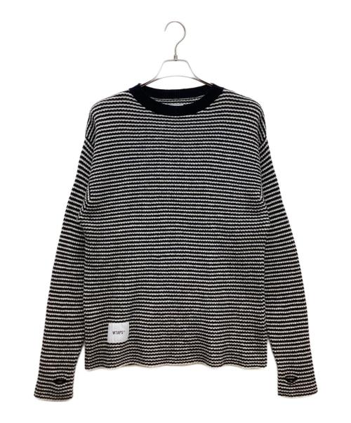 WTAPS（ダブルタップス）WTAPS (ダブルタップス) WAFFLE 02 SWEATER WOOL ホワイト×ブラック サイズ:Mの古着・服飾アイテム