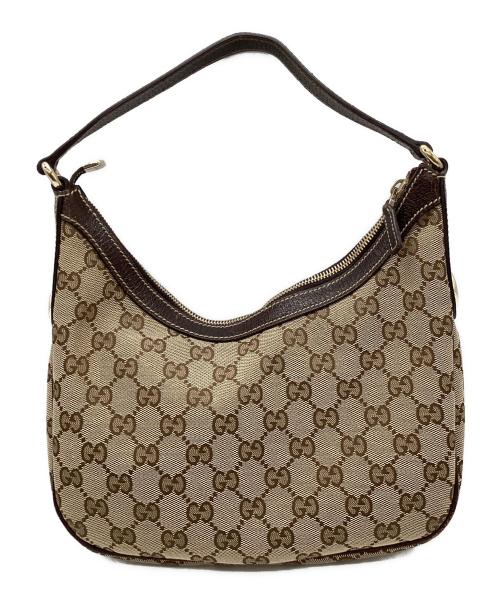 GUCCI（グッチ）GUCCI (グッチ) ワンショルダーバッグ ベージュ×ブラウンの古着・服飾アイテム