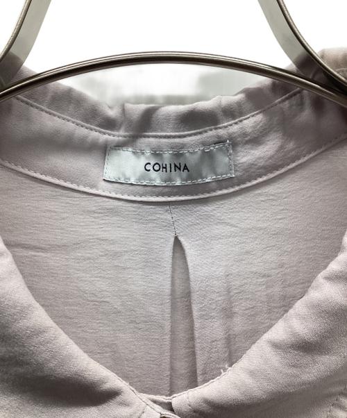 COHINA（コヒナ）COHINA (コヒナ) シアーダブルポケットリボンシャツ グレー サイズ:Freeの古着・服飾アイテム