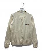 maison kitsuneメゾンキツネ）の古着「ダブルフォックスヘッド パッチ Rネック カーディガン」｜アイボリー