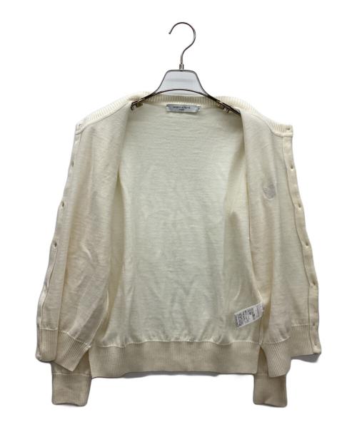 maison kitsune（メゾンキツネ）maison kitsune (メゾンキツネ) ダブルフォックスヘッド パッチ Rネック カーディガン アイボリー サイズ:Mの古着・服飾アイテム
