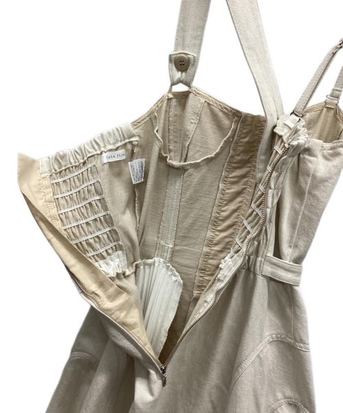 CASA FLINE（カーサフライン）CASA FLINE (カーサフライン) フロントホックプリーツワンピース アイボリー サイズ:freeの古着・服飾アイテム