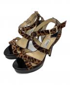 JIMMY CHOOジミーチュウ）の古着「ウェッジソールパンプス」｜ブラウン×ブラック