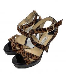 JIMMY CHOO（ジミーチュウ）の古着「ウェッジソールパンプス」｜ブラウン×ブラック